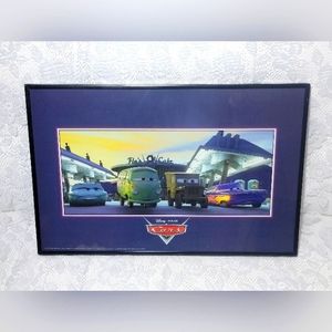 Cars Disney Pixar Framed Picture Poster 14" x 11" Flo, Fillmore, Sarge, Ramone